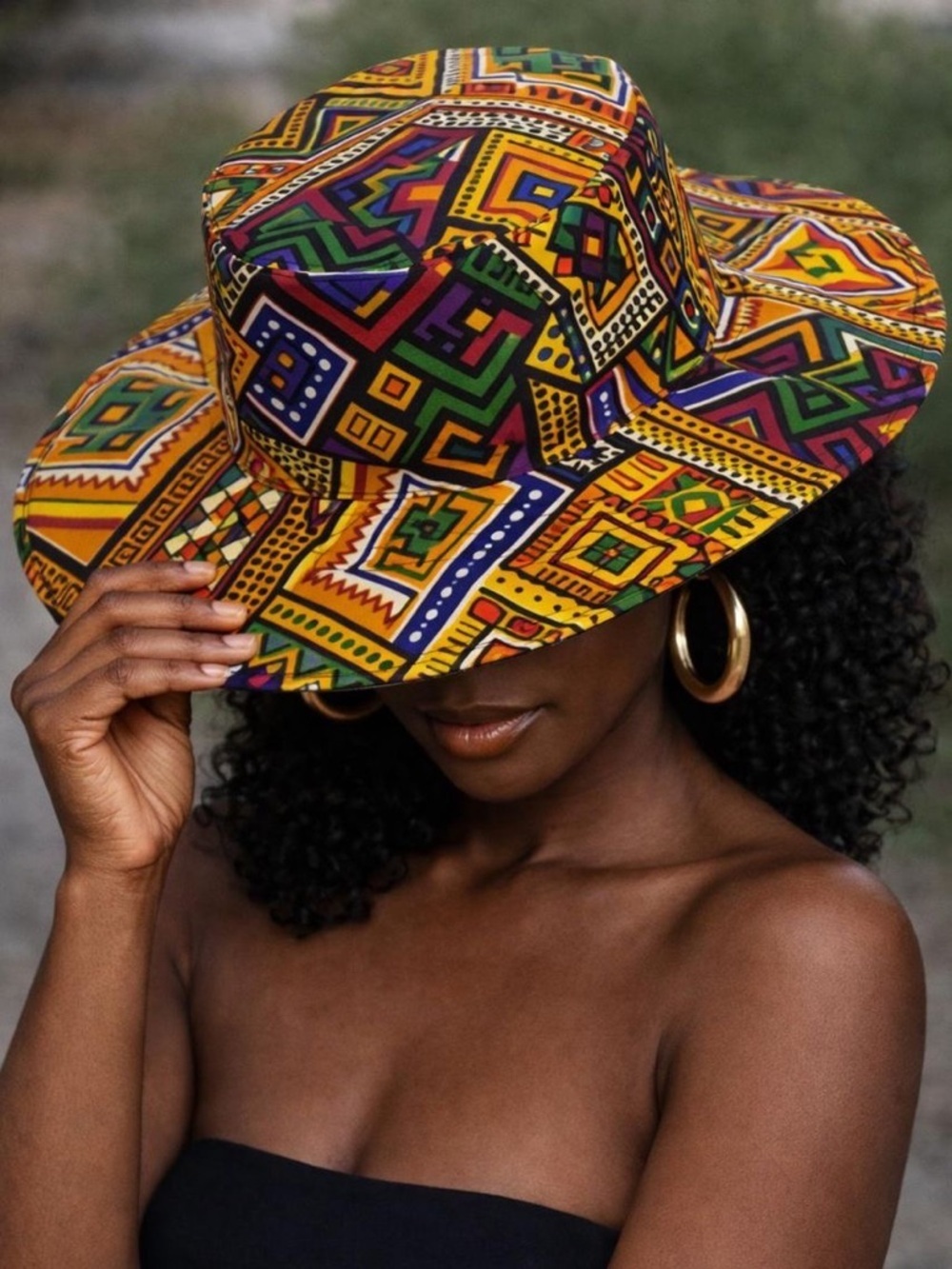 African Print Bucket Hat Wax Style Colorful Sun Hat K-K Vogues